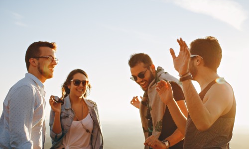 a group of people posing for a photo